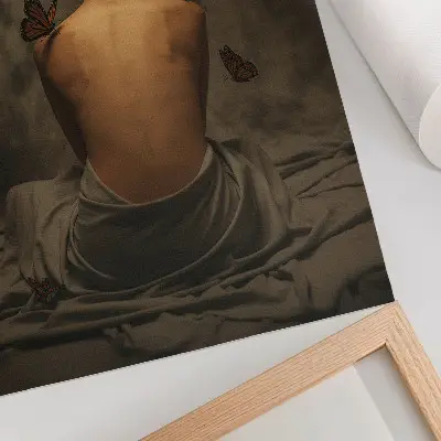 Nowoczesna grafika na płótnie z motywem delikatnych motyli wprowadzających elegancję i spokój