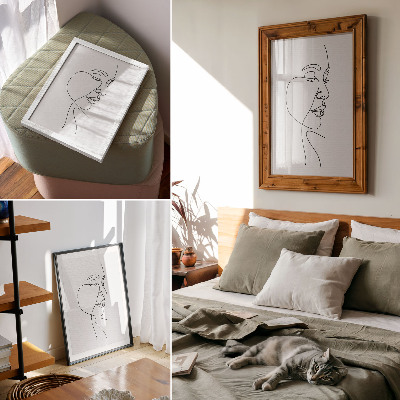 Plakat na płótnie Minimalistyczny line art twarzy bez zbędnych detali