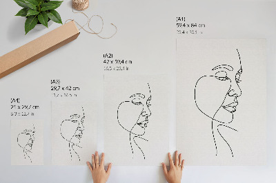 Plakat na płótnie Minimalistyczny line art twarzy bez zbędnych detali