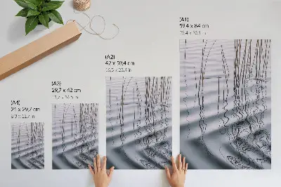Plakat na płótnie minimalistyczny motyw z falami i liniami na wodzie