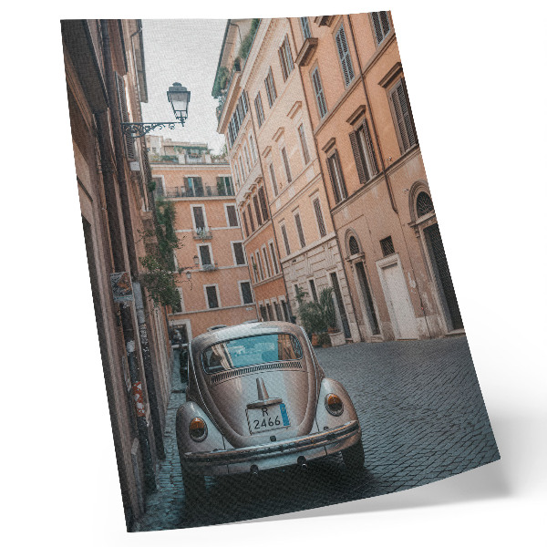 Plakat ścienny Uliczka z samochodem klasyczna architektura