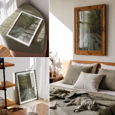 Plakat z teksturą płótna Leśna droga spokój, zieleń, przygoda i tajemnica