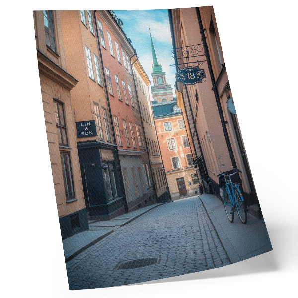 Nowoczesna grafika na płótnie Malownicza uliczka średniowieczne budynki