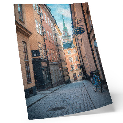 Nowoczesna grafika na płótnie Malownicza uliczka średniowieczne budynki