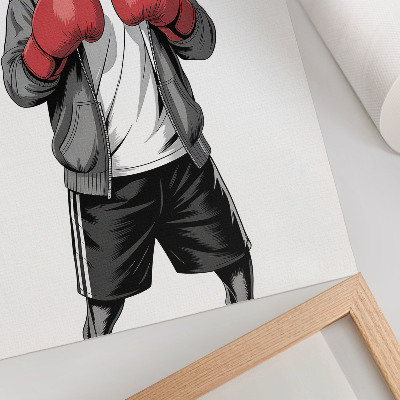 Nowoczesna grafika na płótnie Pies bokser rękawice bokserskie sportowy styl