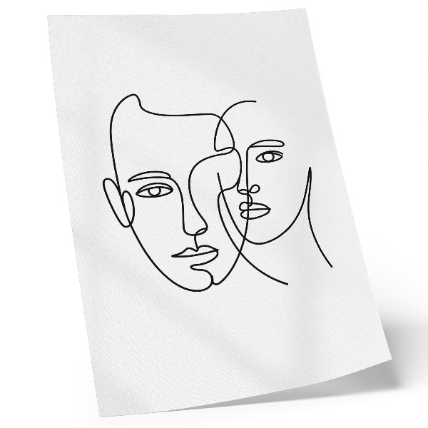Plakat na płótnie Line art twarzy