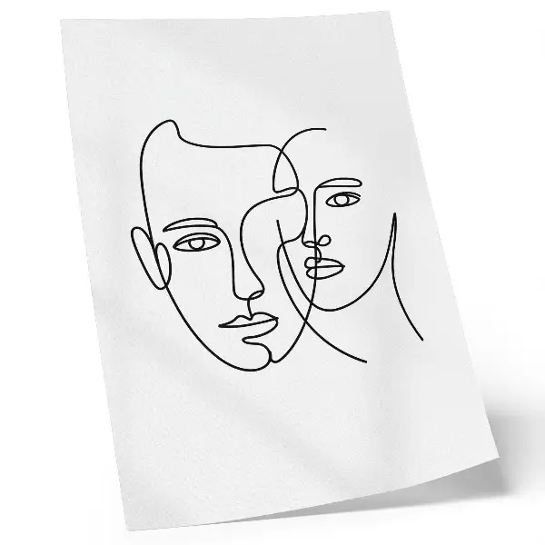 Plakat na płótnie minimalistyczne portrety typu line art prezentujące głębię emocji