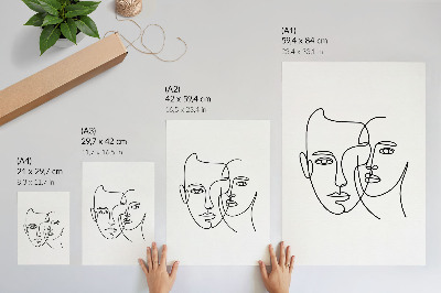 Plakat na płótnie Line art twarzy