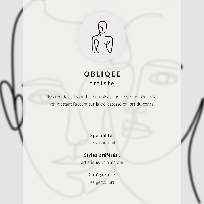 Plakat ścienny Twarze w technice line art minimalizm elegancja