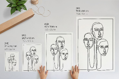 Plakat ścienny Line art postaci
