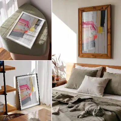 Plakat na płótnie z motywem abstrakcyjnych pasów farb o dynamicznej fakturze