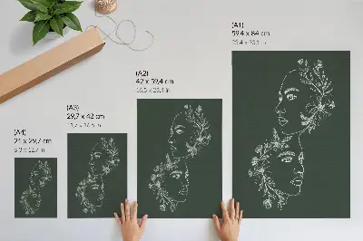 Nowoczesna grafika na płótnie delikatne kwiaty o nowoczesnej kompozycji