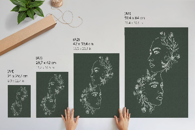 Nowoczesna grafika na płótnie Delikatne linie kwiaty nowoczesna kompozycja
