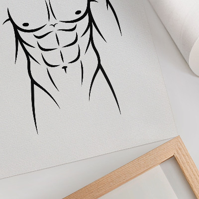 Plakat z teksturą płótna Czarne linie na jasnym tle minimalistyczna estetyka
