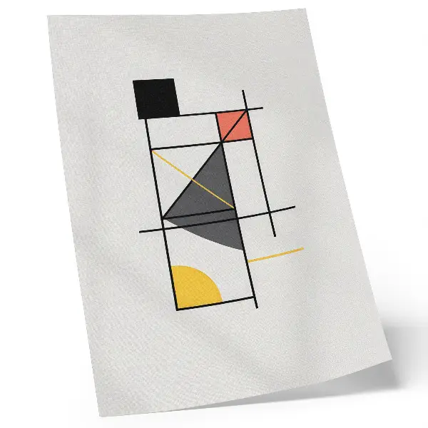 Nowoczesna grafika na płótnie z geometrycznym wzorem w linie i kształty