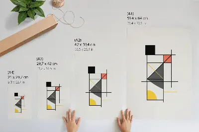 Nowoczesna grafika na płótnie z geometrycznym wzorem w linie i kształty