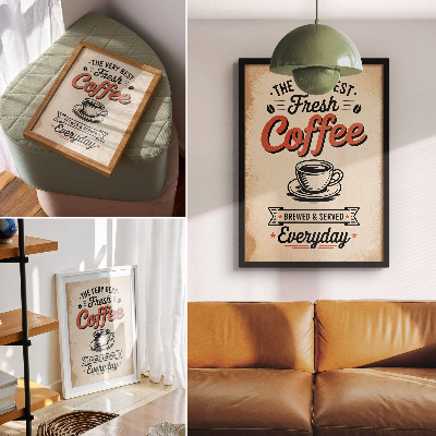 Plakat ścienny Styl retro kawiarniana atmosfera filiżanka