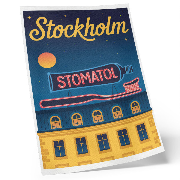 Plakat z teksturą płótna Plakat Stockholm