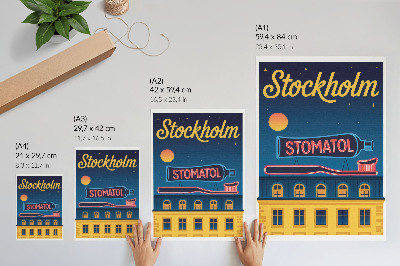 Plakat z teksturą płótna Plakat Stockholm