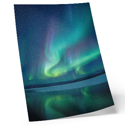 Plakat ścienny Zorza polarna w tle pięknej przyrody nocnej