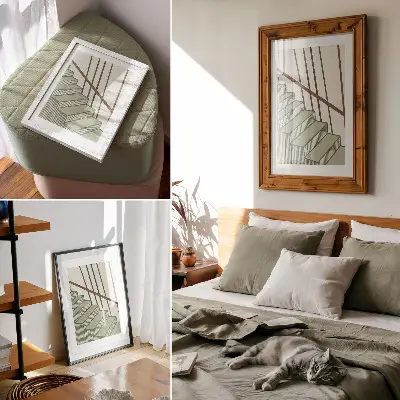 Plakat na płótnie geometria schodów w stylu minimalistycznym i eleganckim