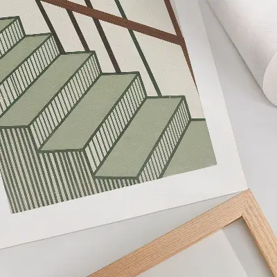 Plakat na płótnie geometria schodów w stylu minimalistycznym i eleganckim