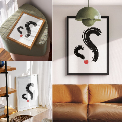 Plakat na płótnie Minimalistyczne kontrasty dynamika czerwony akcent