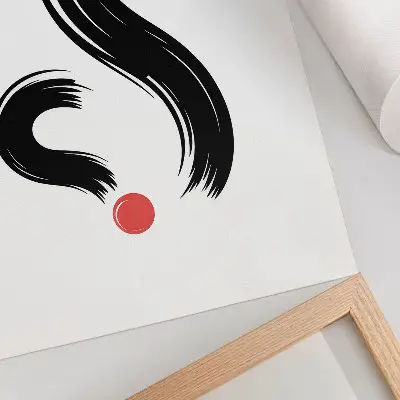 Plakat na płótnie minimalistyczne kontrasty z dynamicznym czerwonym akcentem
