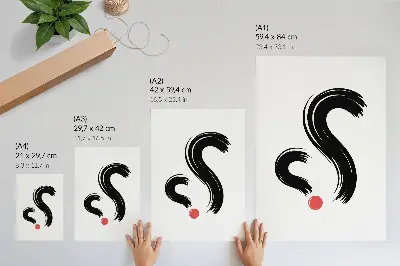 Plakat na płótnie minimalistyczne kontrasty z dynamicznym czerwonym akcentem