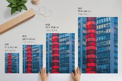 Plakat ścienny nowoczesna architektura z miejskim klimatem i efektem przestrzenności