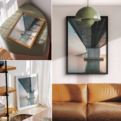 Plakat ścienny Most nad wodą minimalistyczna elegancja nowoczesność