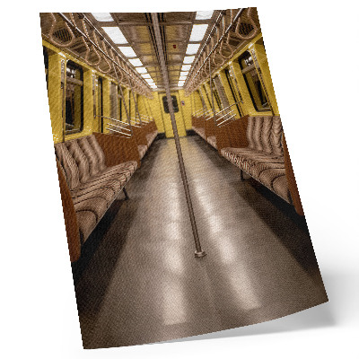 Plakat z teksturą płótna Żółte metro