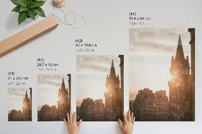 Plakat na płótnie architektura w ciepłych odcieniach zachodu słońca