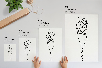 Plakat ścienny Minimalistyczny wzór pary z linią serca