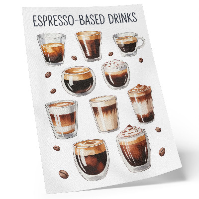 Nowoczesna grafika na płótnie Eleganckie filiżanki pełne espresso kawa mleczna
