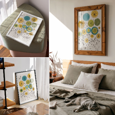 Plakat z teksturą płótna Kwiatowy design