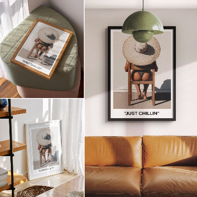Plakat na płótnie Minimalistyczny design kapelusz relaksujący klimat