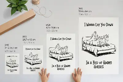 Plakat ścienny czarno-biały z ilustracją humorystyczną o zwierzętach