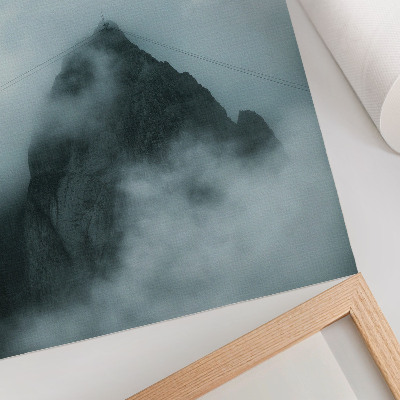 Nowoczesna grafika na płótnie Monochromatyczna góra mistyczna atmosfera spokój