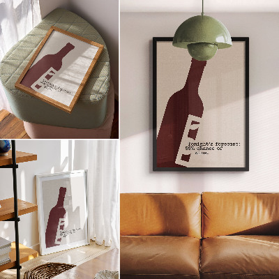 Plakat ścienny Minimalistyczna grafika w tonacji bordo
