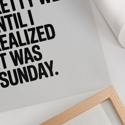 Plakat z teksturą płótna Typografia duży kontrast humorystyczne przesłanie