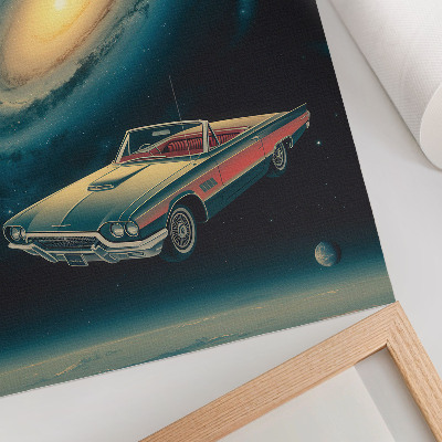 Plakat ścienny Auto w kosmosie fantastyczne połączenie