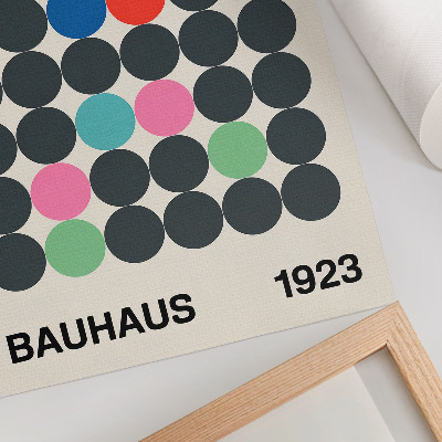 Nowoczesna grafika na płótnie Geometryczne czarne koła żywe kolory Bauhaus inspiracje
