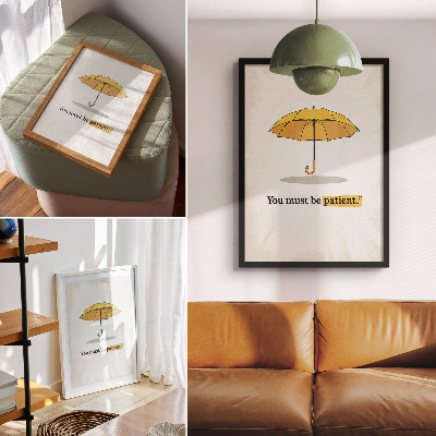 Plakat z teksturą płótna Żólty parasol