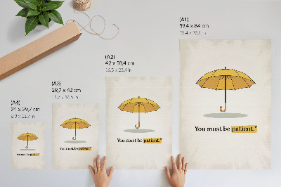 Plakat z teksturą płótna Żólty parasol