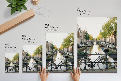 Plakat z teksturą płótna Kanał rower architektura historia spokój