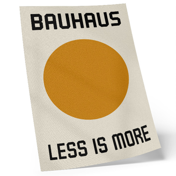 Plakat z teksturą płótna Less is more