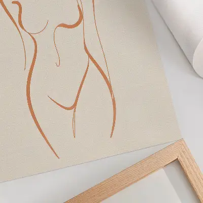 Plakat na płótnie minimalistyczna kompozycja z konturem kobiety w stylu elegancja