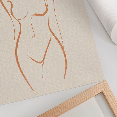 Plakat na płótnie Minimalistyczny kontur kobiety kompozycja elegancja