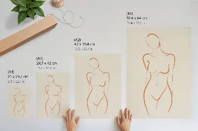Plakat na płótnie minimalistyczna kompozycja z konturem kobiety w stylu elegancja